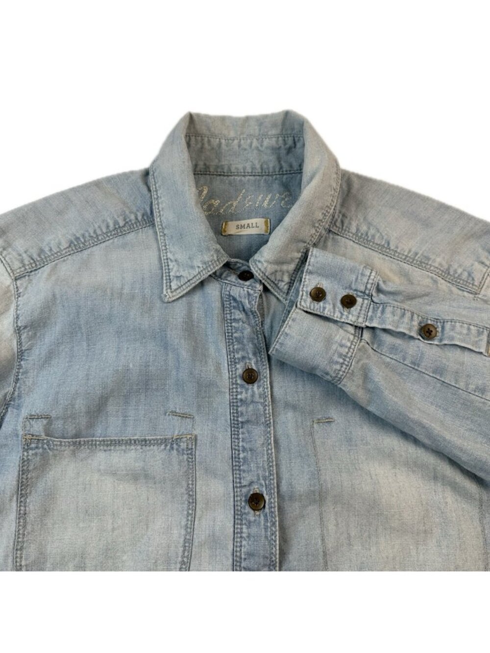 Madewell Women’s Button Up Denim Shirt Chambray Light Blue Small